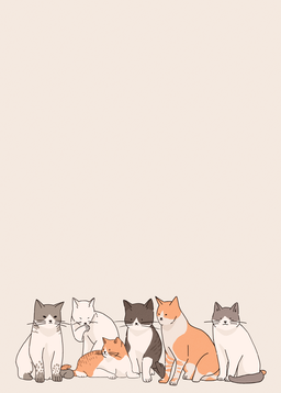 고양이 앉은 고양이 무리