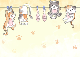 고양이 매달린 선 무리