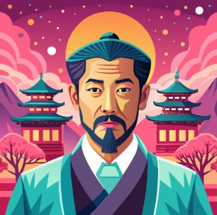 사물 앞 에 콧수염 이 있는 남성