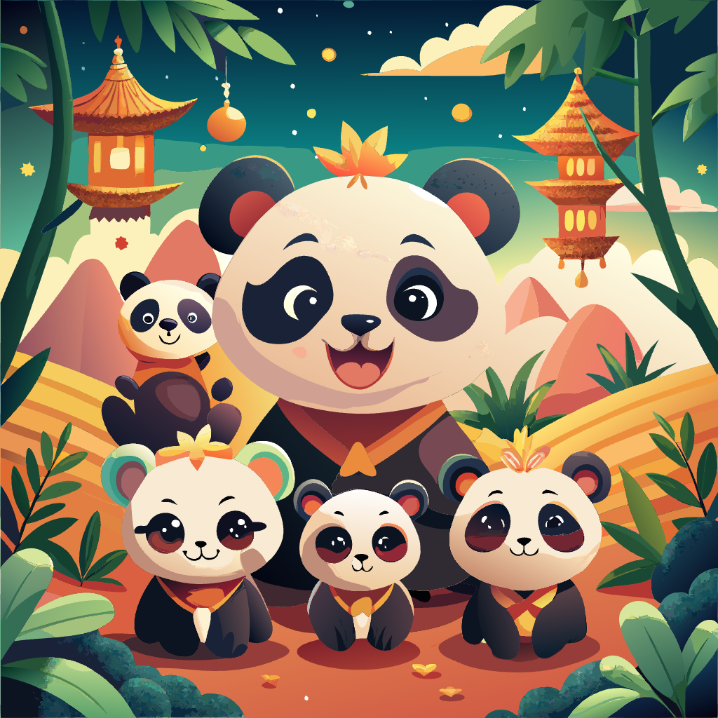 행복한 아기 판다 일러스트baby-panda (19)