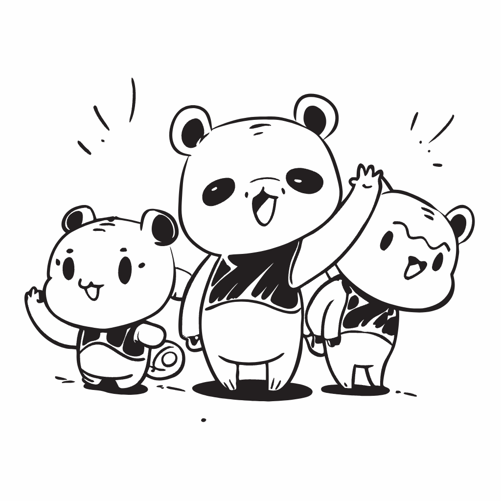 행복한 아기 판다 일러스트baby-panda (33)