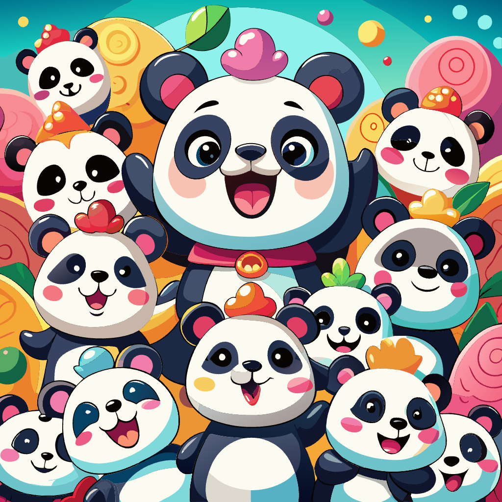 행복한 아기 판다 일러스트baby-panda