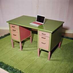 Desk with a Laptop on Top of It
