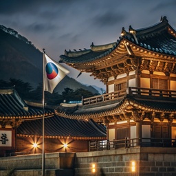 국기가 있는 건물