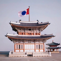 국기가 있는 건물
