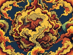 일러스트 반복 패턴 원형 디자인 빨간색 오렌지 노란색