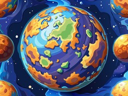별 파란색 배경의 일러스트 반복 패턴
