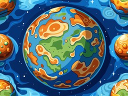 별 파란색 배경의 일러스트 반복 패턴