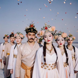 사람들 서 있는 해변 무리