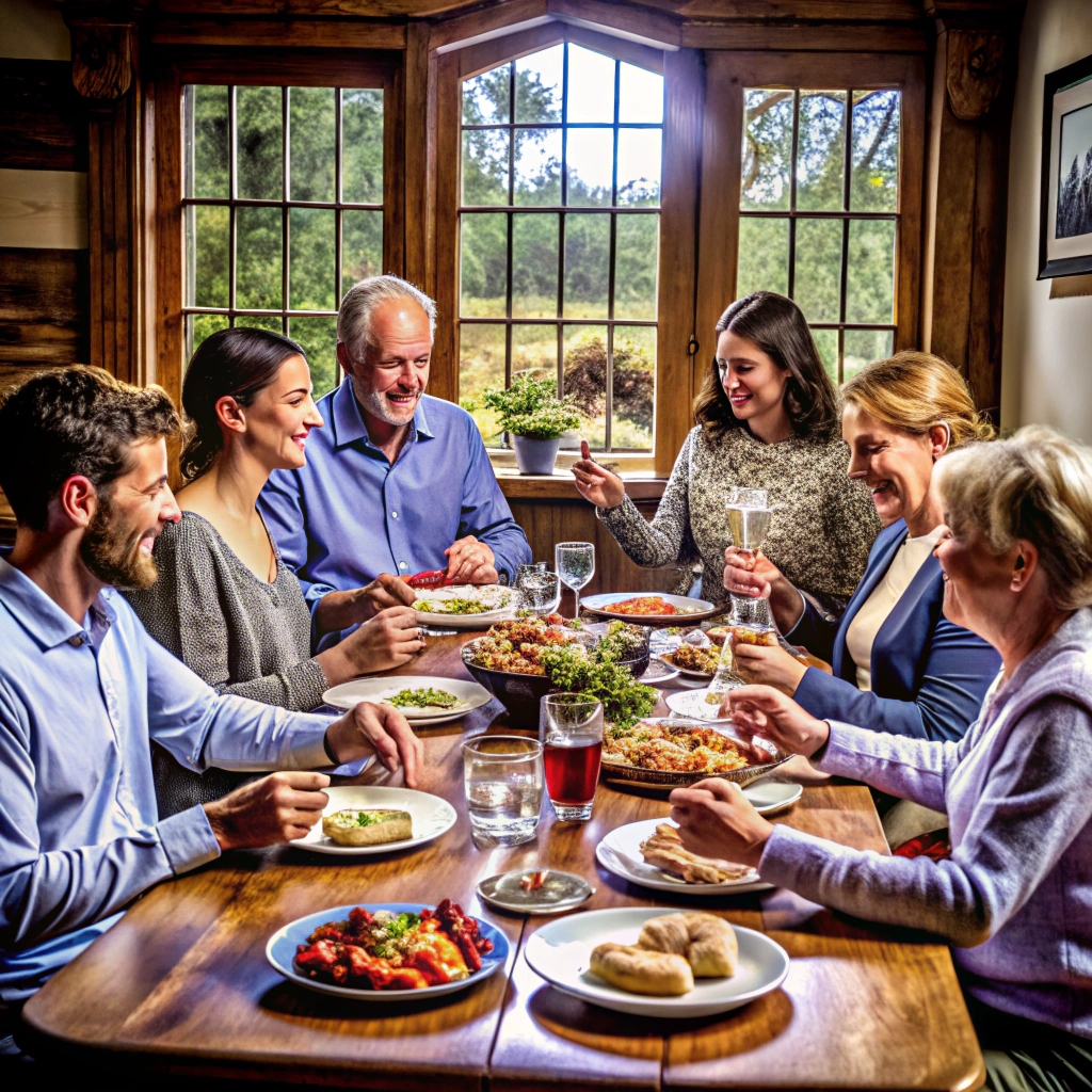 식사 단체 건강식 브런치 단체식사 아침 점심 저녁식사 png 이미지 배경realistic-photography-people-having-a-feast-togeth (61)