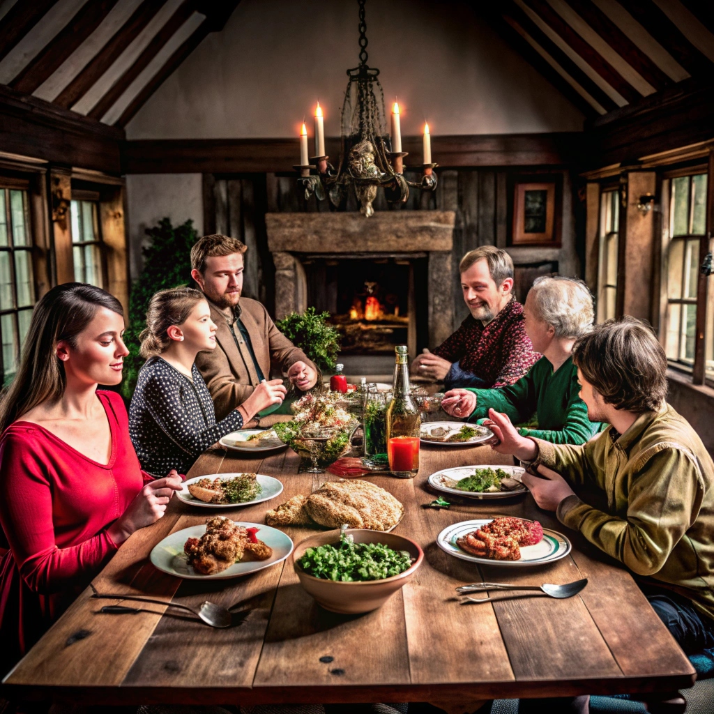 식사 단체 건강식 브런치 단체식사 아침 점심 저녁식사 png 이미지 배경realistic-photography-people-having-a-feast-togeth (62)