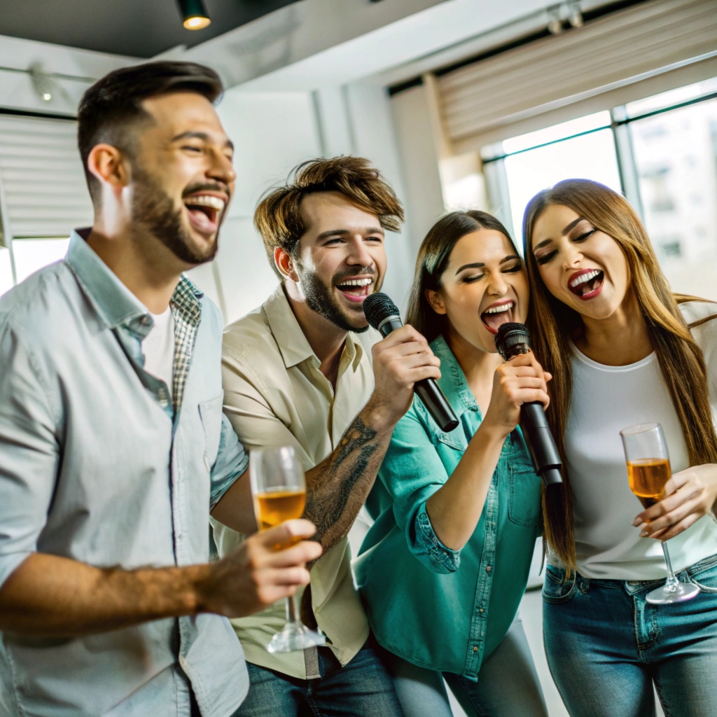친구 파티 즐거운시간 노래 노래방 생일파티_realistic-photography-of-people-having-fun-at-the- (18)