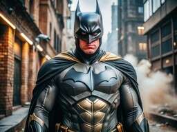 A Man Dressed In A Batman Costume