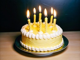 테이블의 생일 케이크와