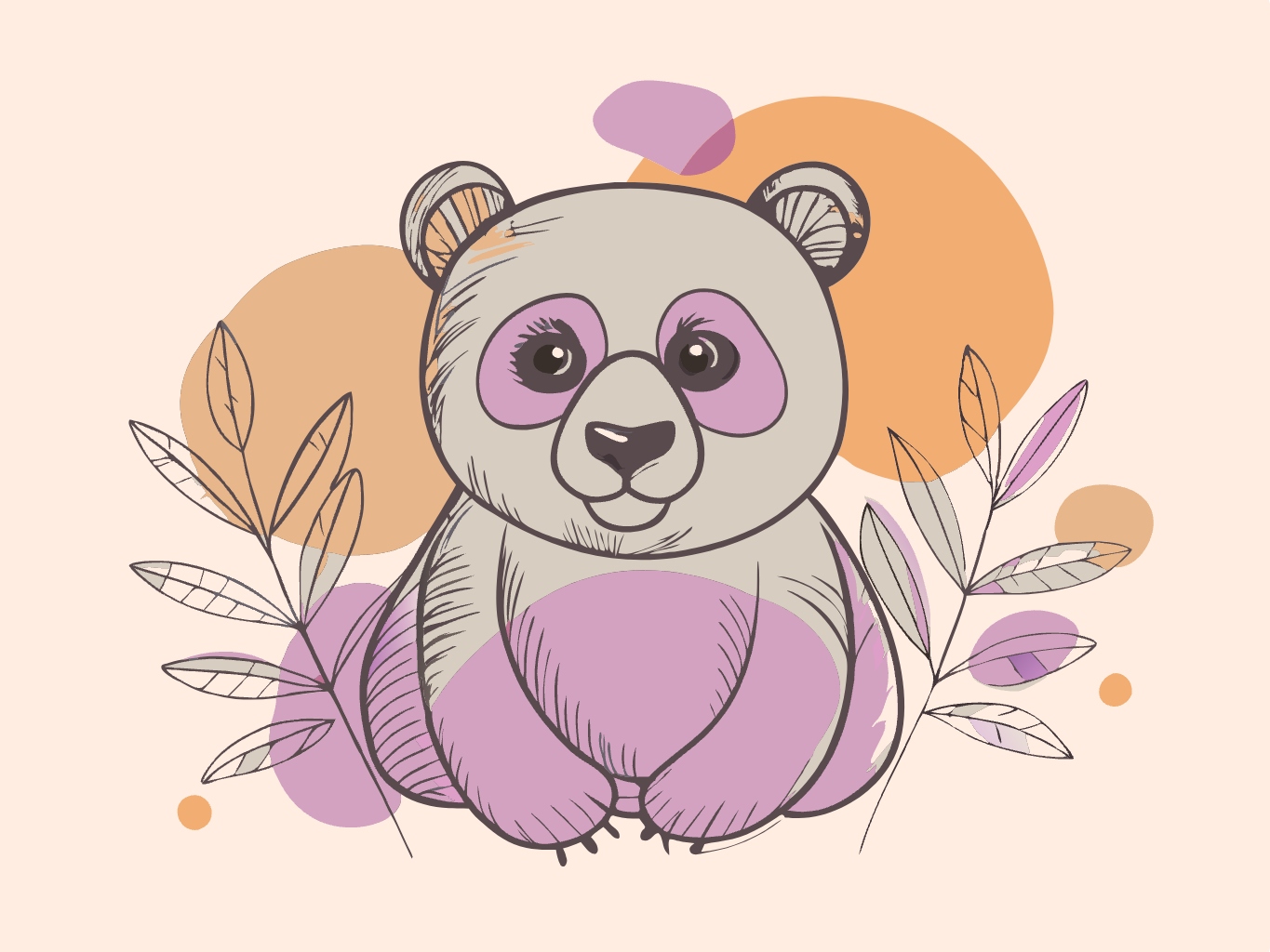 핑크 핑크판다 판다 동물 동물농장 농장 가축 svg 벡터 원본 이미지 파일_pink-panda (2)