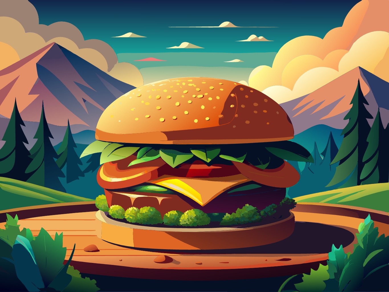 햄버거 버거 음식 식사 점심 아침 저녁 밥 주식 svg 벡터 원본 이미지 파일_burger (38)