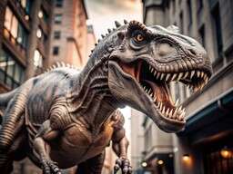 A Dinosaur in the Middle of a City