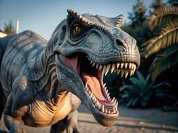 A Dinosaur with Its Mouth Open
