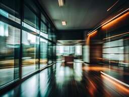 Blurry Image of a Train Passing Through a Building