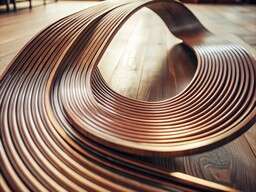 Wooden Table with a Spiral Design on It
