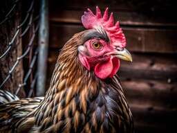Chicken with a Red Comb on It ' S Head