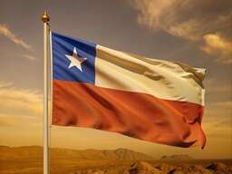 Flag Flying in the Air Over a Desert