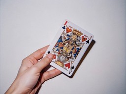 사람 든 노는 카드 손