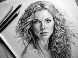 종이 위의 그림 여성의 얼굴