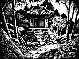 검은색 흰색 일러스트 숲