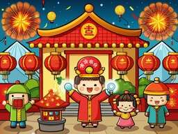 Cartoon Tea Store Fire