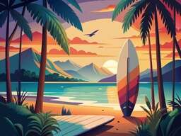 Illustration Travel Beach Island Ocean