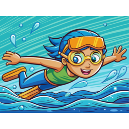 Cartoon Nature Water Ocean Boy