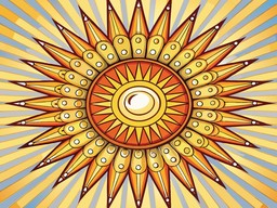 일러스트 배경 태양 별 꽃