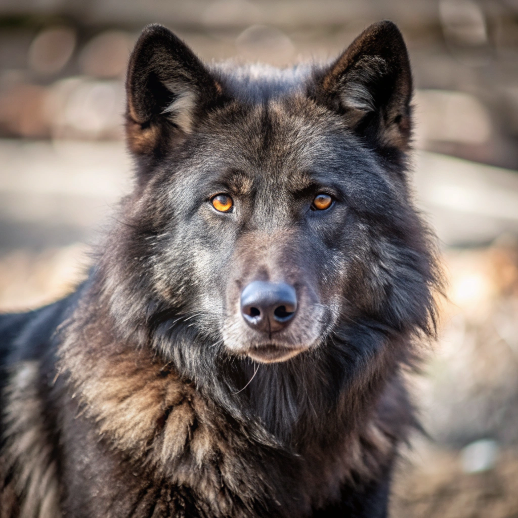 늑대, 야생, 육식동물, 동물a-majestic-black-wolf-with-a-gentle--almost-human- (2)