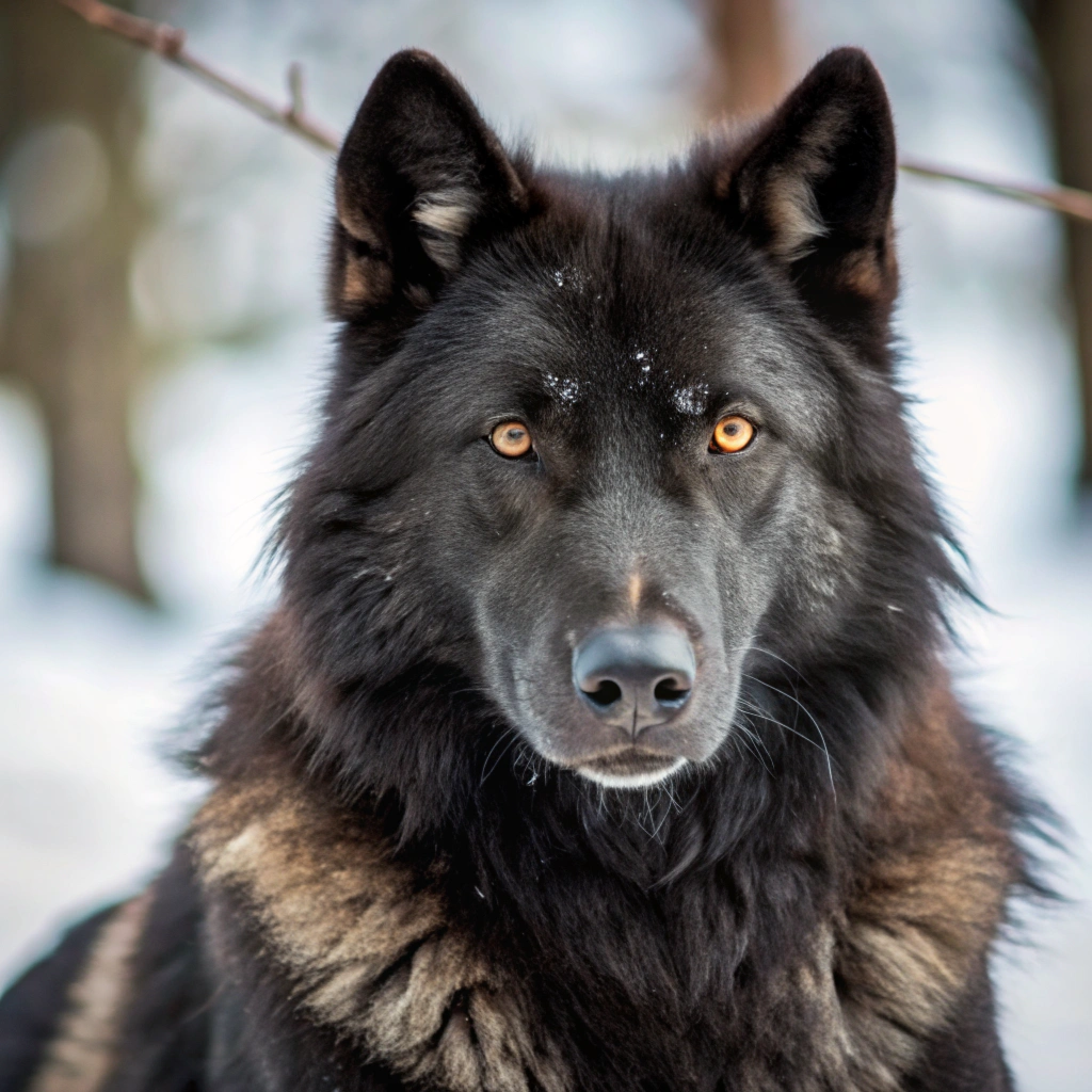 늑대, 야생, 육식동물, 동물a-majestic-black-wolf-with-a-gentle--almost-human-