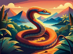 일러스트 강 산