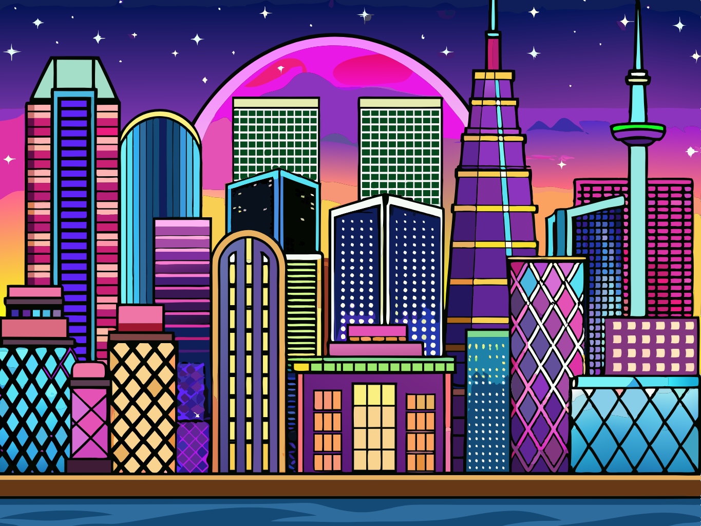 스카이라인_고층빌딩_벡터_skyline (2)