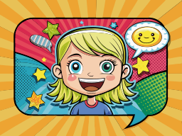 Cartoon Background Girl Face Person