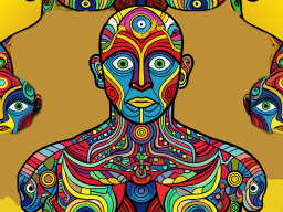 A Man ' S Body With A Colorful Pattern On It