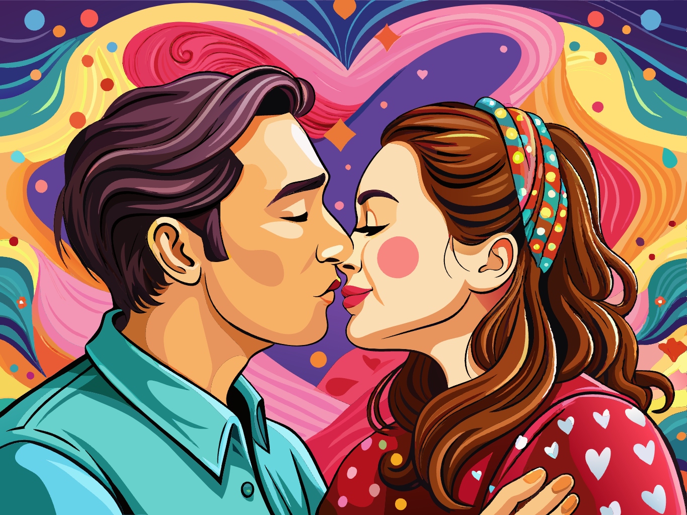 키스 뽀뽀 연인 남자여자 남과여 데이트 svg 벡터 원본 배경 이미지 파일_kiss (7)