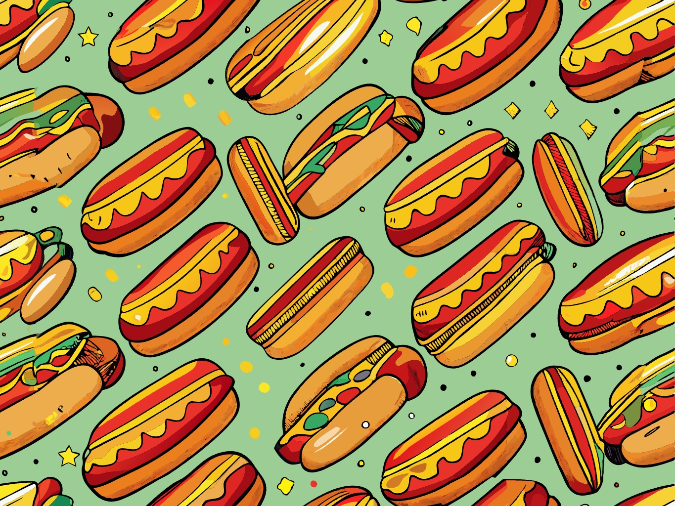 핫도그 도그 간식 놀이기구 놀이터 점심 아침 던킨 도너츠 커피 svg 벡터 원본 배경 이미지 파일_hot-dog (10)