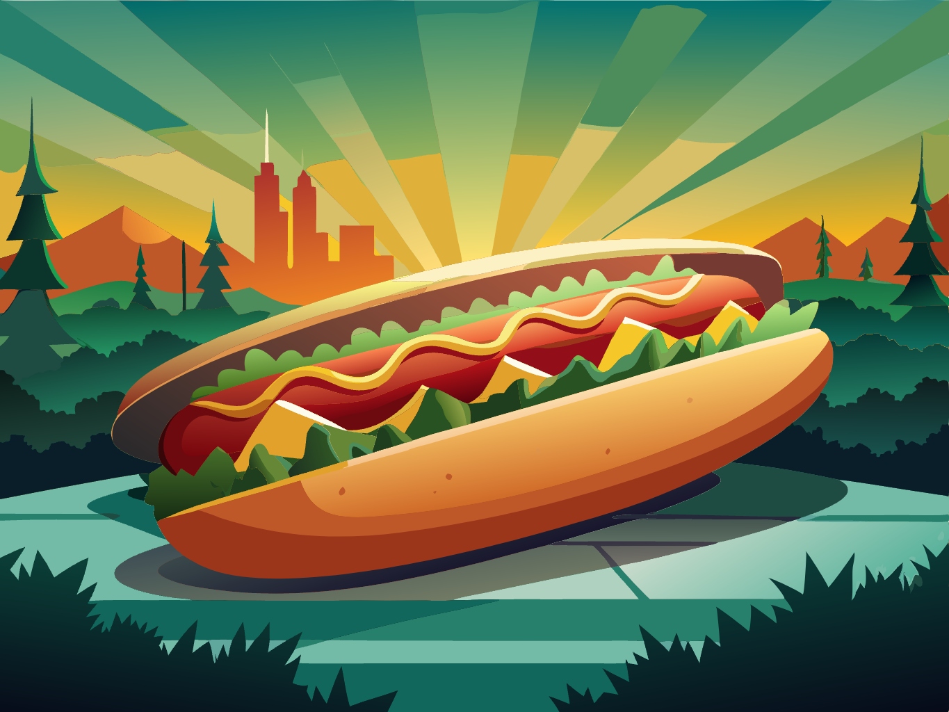 핫도그 도그 간식 놀이기구 놀이터 점심 아침 던킨 도너츠 커피 svg 벡터 원본 배경 이미지 파일_hot-dog (20)