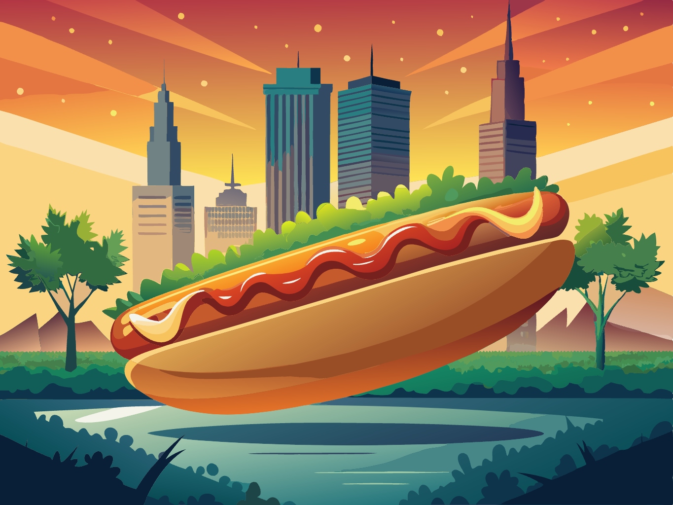 핫도그 도그 간식 놀이기구 놀이터 점심 아침 던킨 도너츠 커피 svg 벡터 원본 배경 이미지 파일_hot-dog (23)