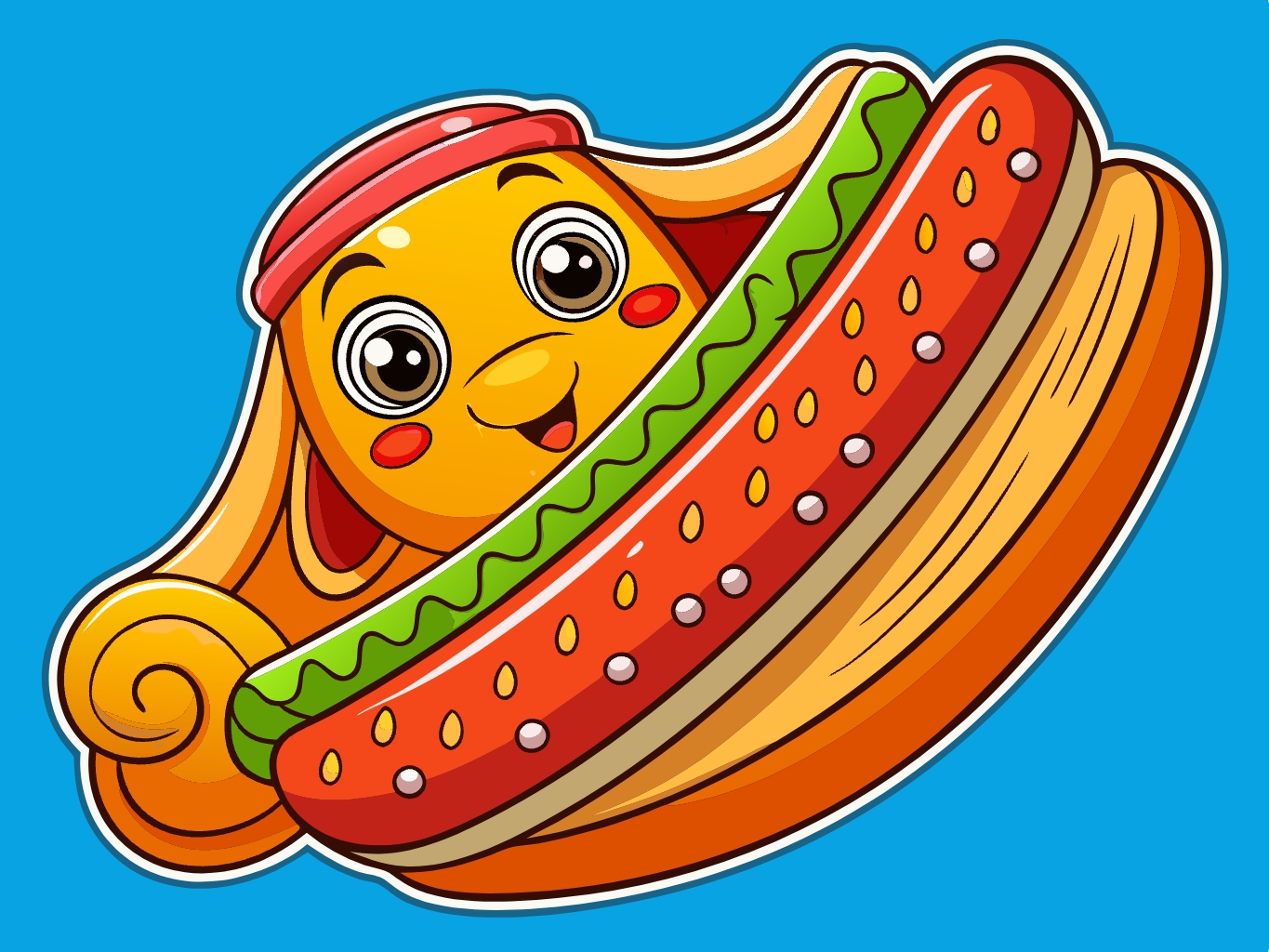 핫도그 도그 간식 놀이기구 놀이터 점심 아침 던킨 도너츠 커피 svg 벡터 원본 배경 이미지 파일_hot-dog (24)