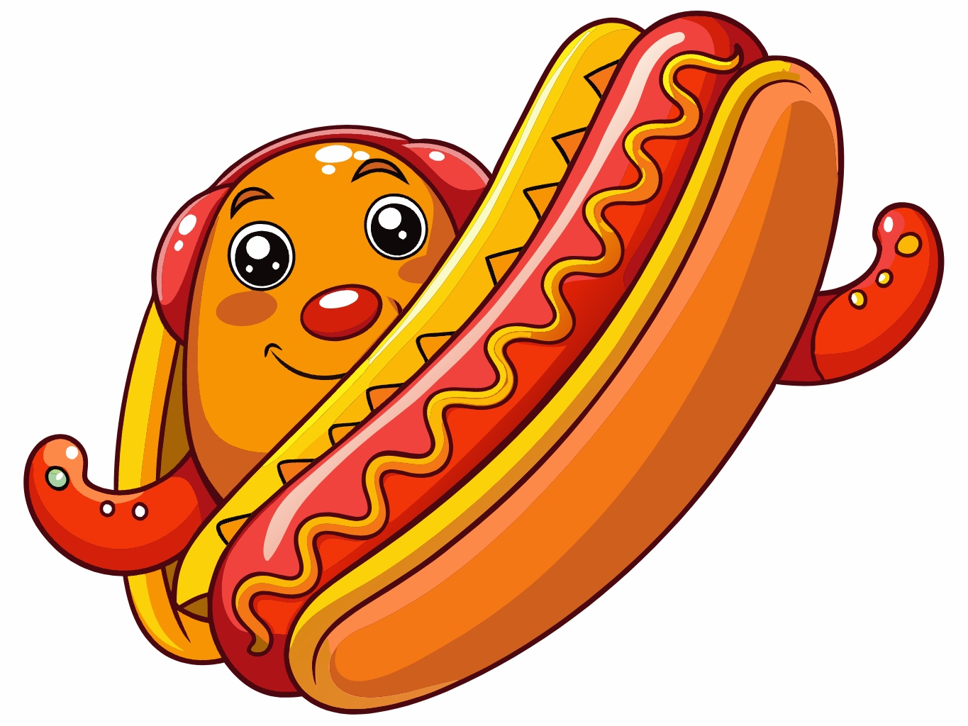 핫도그 도그 간식 놀이기구 놀이터 점심 아침 던킨 도너츠 커피 svg 벡터 원본 배경 이미지 파일_hot-dog (25)