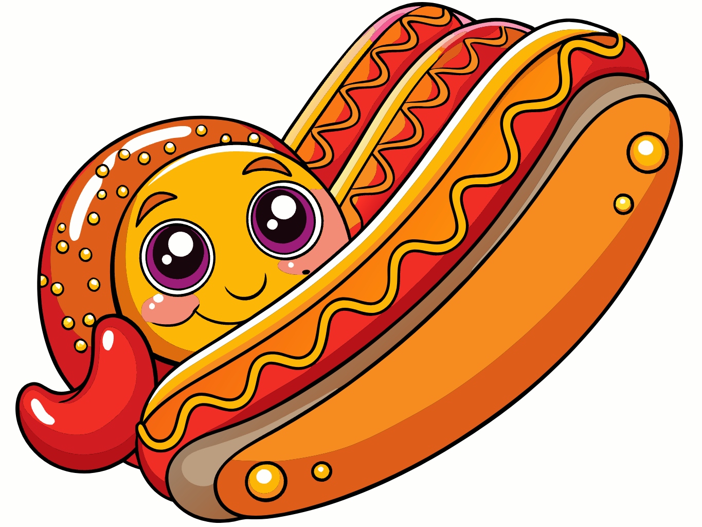 핫도그 도그 간식 놀이기구 놀이터 점심 아침 던킨 도너츠 커피 svg 벡터 원본 배경 이미지 파일_hot-dog (26)