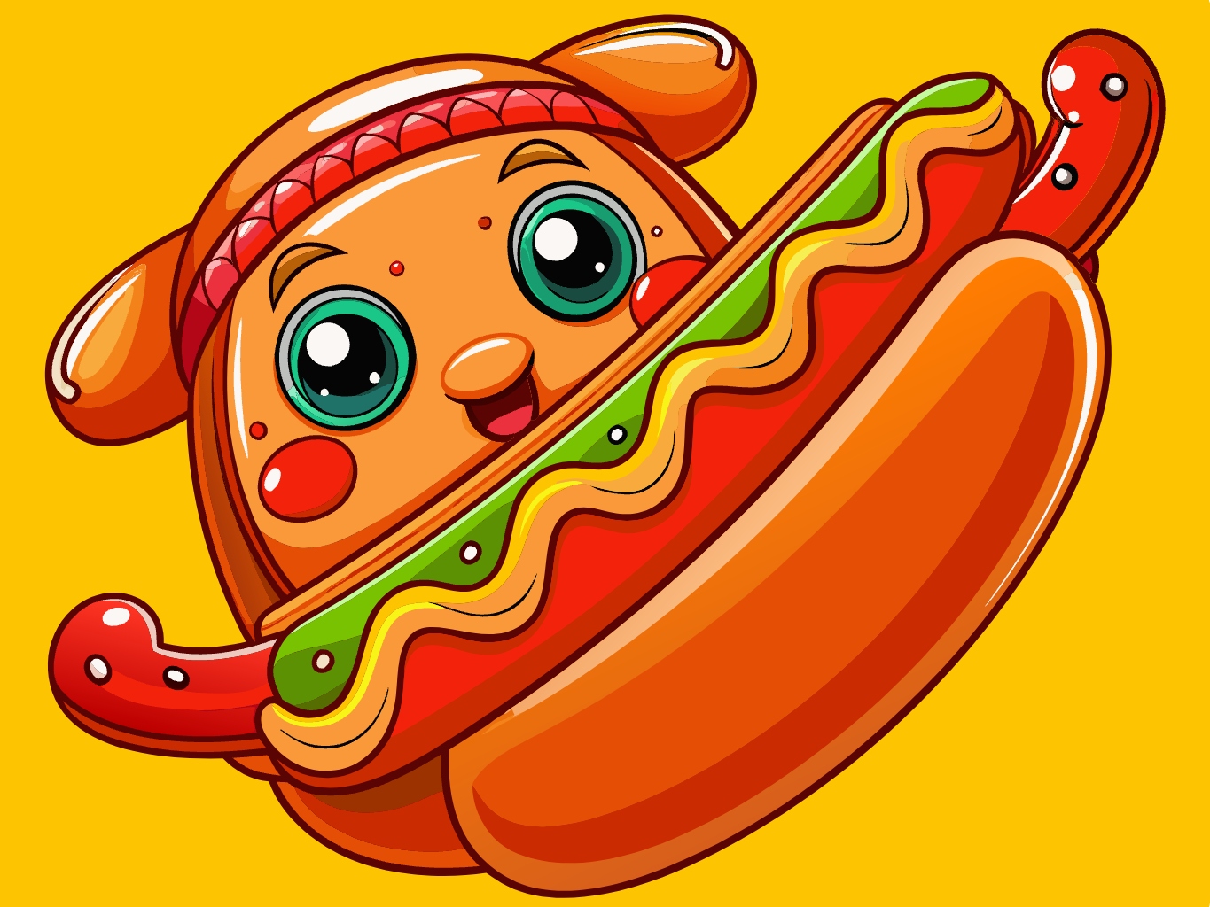 핫도그 도그 간식 놀이기구 놀이터 점심 아침 던킨 도너츠 커피 svg 벡터 원본 배경 이미지 파일_hot-dog (27)