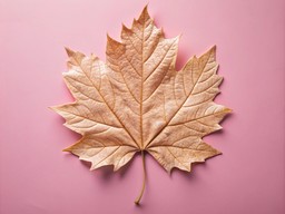 분홍색 배경 위의 잎