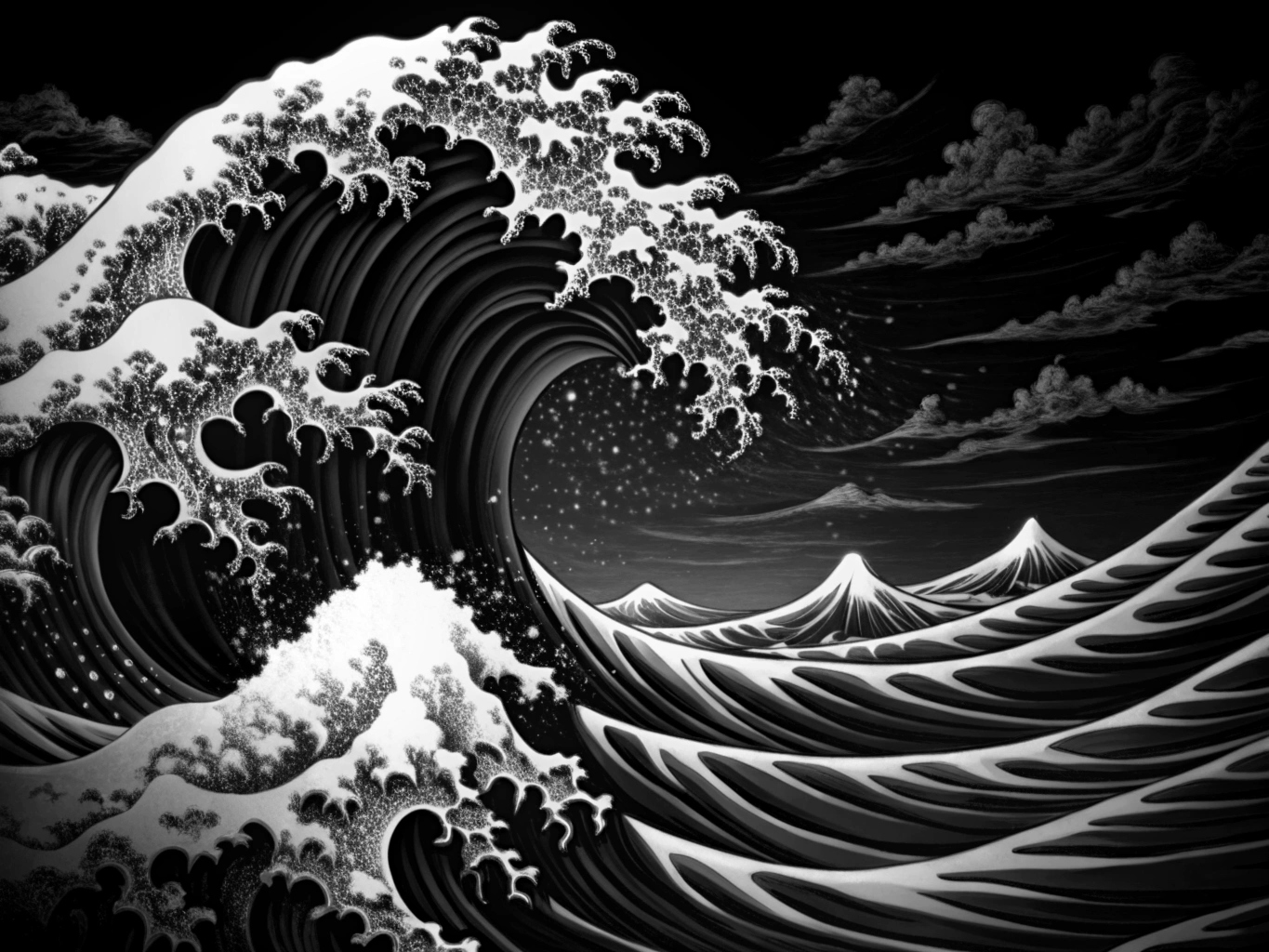 일러스트 스타일 illustration-style-웨이브 물경 파도 wave (3)