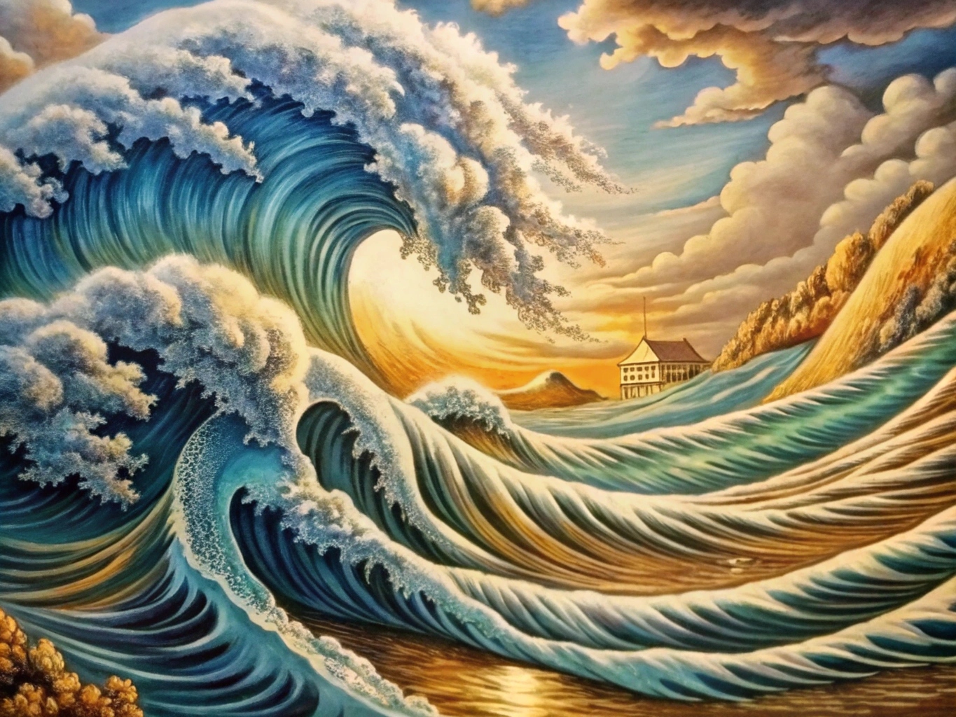 일러스트 스타일 illustration-style-웨이브 물경 파도 wave (9)